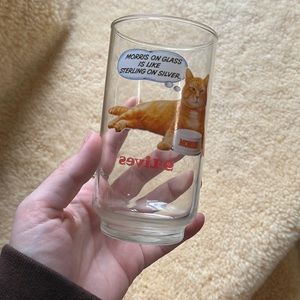 Vintage Morris the cat, 9 lives glass